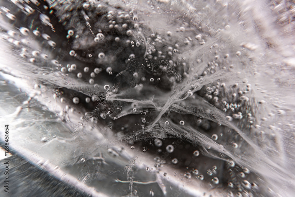 Poster close up macro shot of ice surface - texture for computer graphics, texturing, compositing or as a b