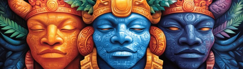 Obraz premium Discover vibrant Hispanic cultural mural art, a captivating street art style masterpiece celebrating heritage in an urban setting Explore the rich symbolism and cultural significance of this stunning