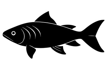 Fish Silhouette Vector | Black Fish Icon Clipart Illustration

