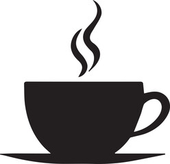 A black and white coffee cup silhouette design - coffee cup silhouette design
