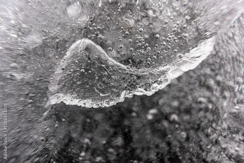 Poster close up macro shot of ice surface - texture for computer graphics, texturing, compositing or as a b