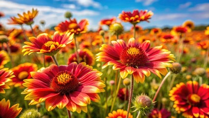 Vibrant Red and Yellow Flowers: A Documentary Photography Series - Stunning Floral Images