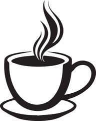 A black and white coffee cup silhouette design - coffee cup silhouette design