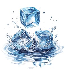 Ice Cubes and Water