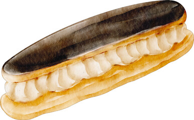 watercolor eclair