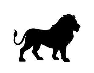 lion silhouette front view. isolated vector image