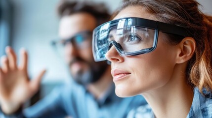 Explore the cutting edge of future collaboration with this image showcasing a futuristic concept of business collaboration with augmented reality interfaces and holographic displays Witness seamless