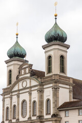 Switzerland, Lucerne. Jesuit Church,  Catholic Church in baroque style architecture