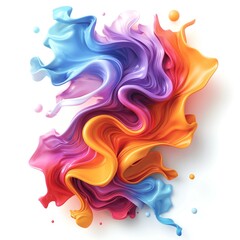 Fototapeta premium Vibrant abstract swirl of colors in blues, purples, pinks, and oranges, creating a dynamic and fluid visual effect.