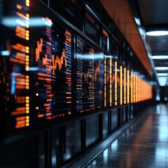 Digital Data Visualization Displaying Financial Analytics in a High-Tech Environment