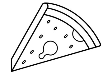 Line Art Pizza Slice for Fast Food Branding - SVG Design