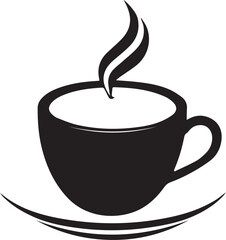 A black and white coffee cup silhouette design - coffee cup silhouette design