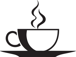A black and white coffee cup silhouette design - coffee cup silhouette design