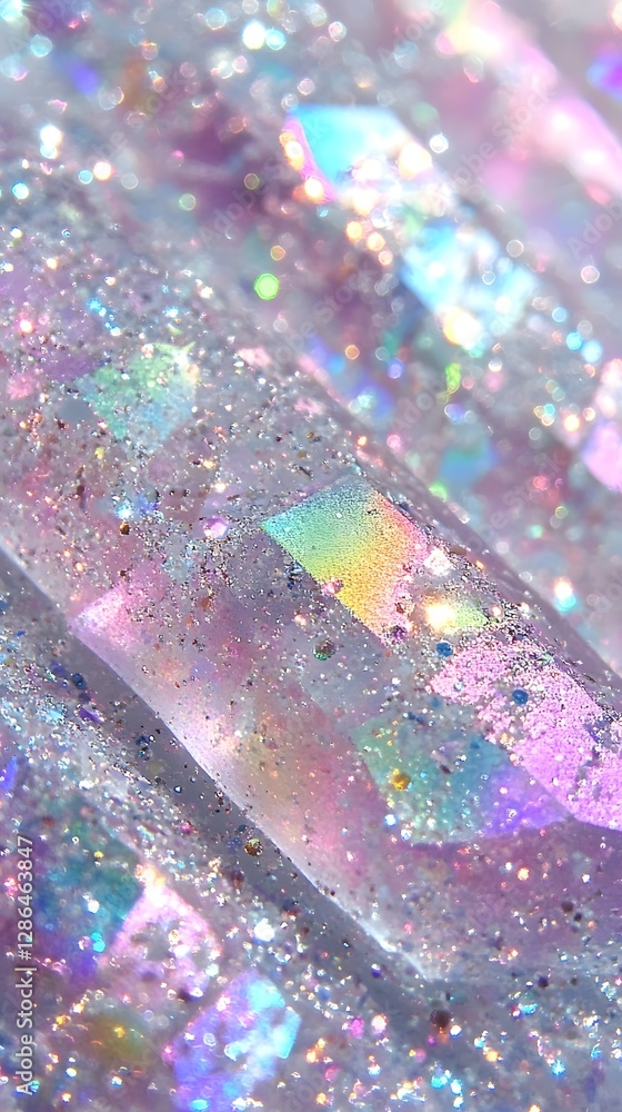 Poster abstract glittering background features colorful sparkles and soft hues