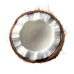 Coconut and Slices on Transparent Background