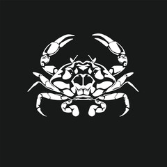 Minimal and abstract logo of crab vector silhouette seafood design symbol illustration.
