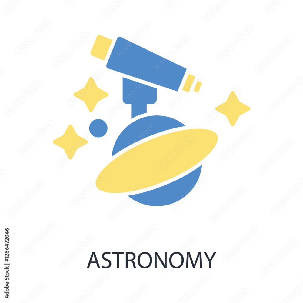 Poster astronomy icon. vector.editable stroke.linear style sign for use web design,logo.symbol illustration