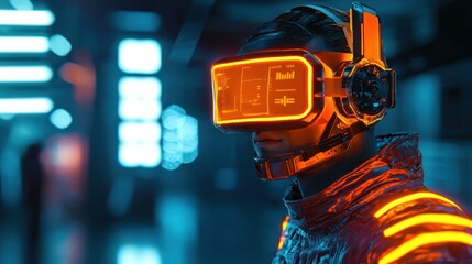 Neon Cyberpunk VR Experience: A Futuristic Vision