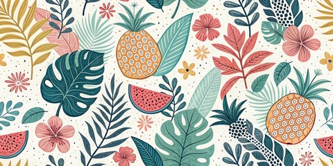 Summer Silhouette Organic Line Art: Contemporary Botanical Patterns, Elegant Black and White Design