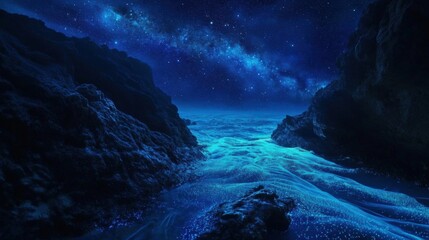 Bioluminescent Algae Creating A Starry Effect