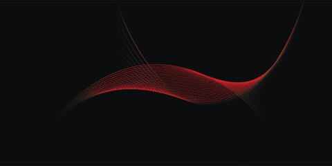 Vector red line background curve element with white space for text and message design