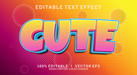 cute vector text effect with modern style design © Mean Design