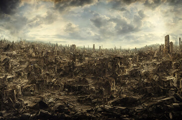 Apocalypse destroyed city