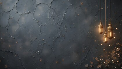 Minimalist Ramadan background. The texture is rough yet elegant. Created with AI