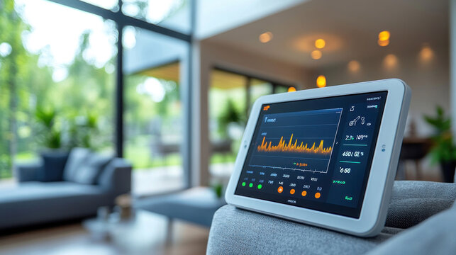 A smart home health monitoring system tracking an elderly patient's oxygen levels and heart rate