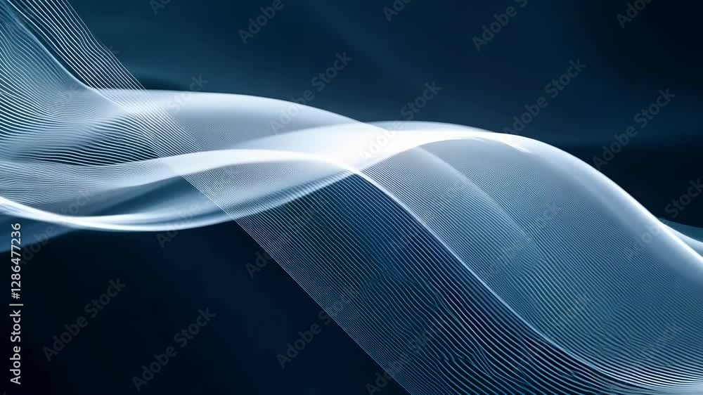 Poster flowing lines in various shades of blue create an entrancing display, emphasizing the beauty of moti