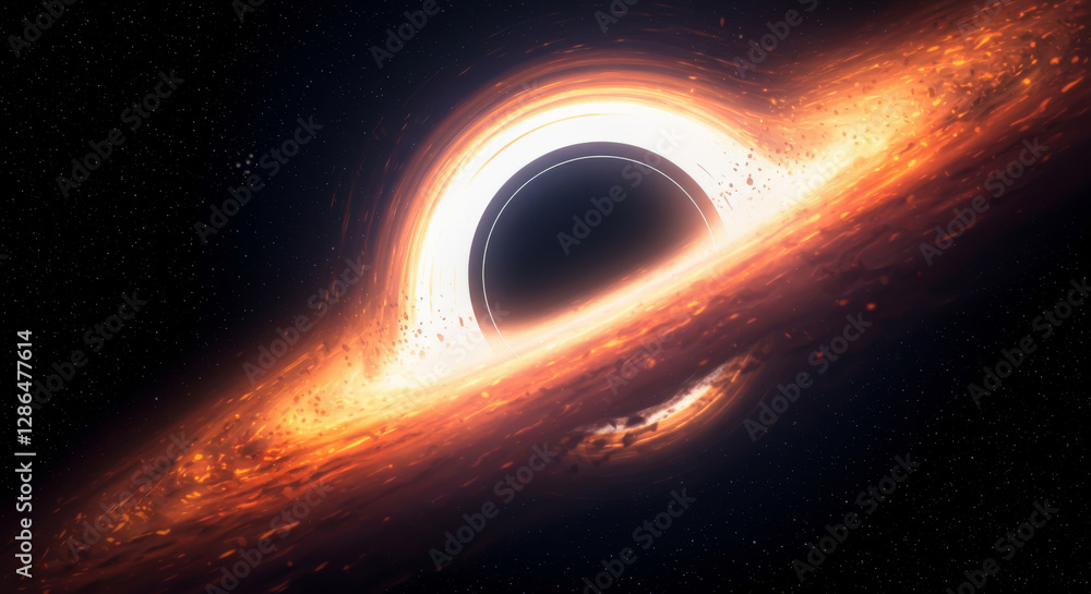 Wall mural vivid depiction of a supermassive black hole and accretion disk