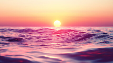 Fototapeta premium Tranquil ocean waves glowing under a vibrant sunset perfect for serene backgrounds, relaxation themes, and nature-inspired designs