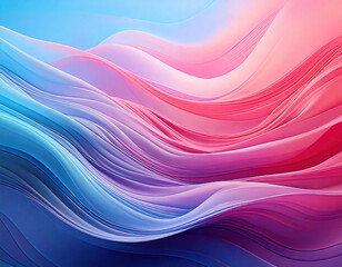 Fototapeta premium Captivating gradient flow of pastel pink blue and purple waves digital art soft background serene environment aesthetic concept