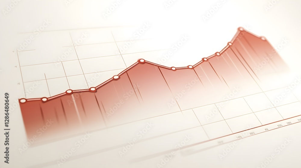 Poster a rising line graph showing data and trend progression