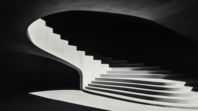 Dynamic staircase design modern architecture photo minimalist environment artistic viewpoint light and shadow play