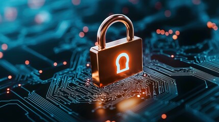 Network security vulnerability scan using ai technology cybersecurity environment digital lock concept