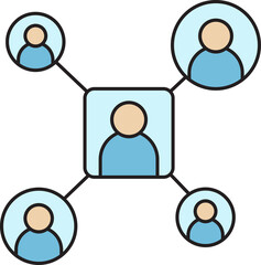 People Social Network Diagram Icon
