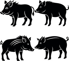 Stylized Boar Silhouette Vector Icon Wildlife & Nature Theme.