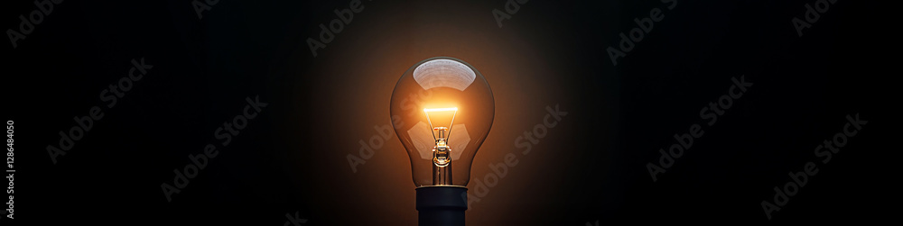 Poster linkedin background with a glowing lightbulb against a dark gradient background, symbolizing creativ