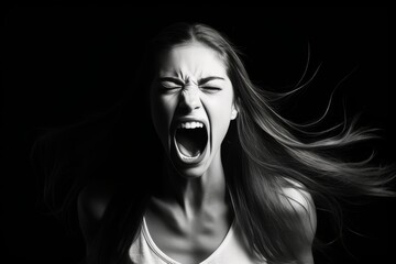 Emotional behavioral problems in young people. A young woman is expressing her pain.