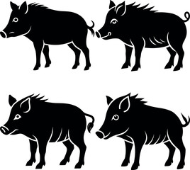 Stylized Boar Silhouette Vector Icon Wildlife & Nature Theme.