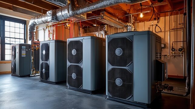 Hvac system upgrades industrial facility infrastructure modern environment interior view energy efficiency innovations