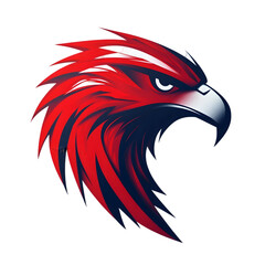 Obraz premium Fierce Red Eagle Head Bird of Prey Logo Mascot Design Wildlife Graphic