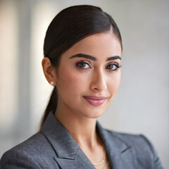 Close-Up Portrait of a Confident Young South Asian Businesswoman