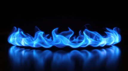 Blue Flame Crown on Dark Reflective Surface