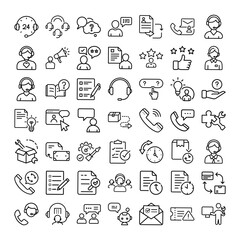 Customer Support Icons Service, Help, Communication, Feedback, Assistance