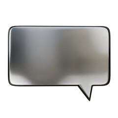 Naklejka premium 3D Metallic Speech Bubble Graphic Design Silver Concept Materials