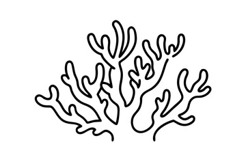 Obraz premium Abstract Line Art of Coral Reefs - Marine Life Vector Illustration
