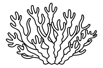Obraz premium Abstract Line Art of Coral Reefs - Marine Life Vector Illustration