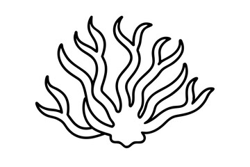 Abstract Line Art of Coral Reefs - Marine Life Vector Illustration